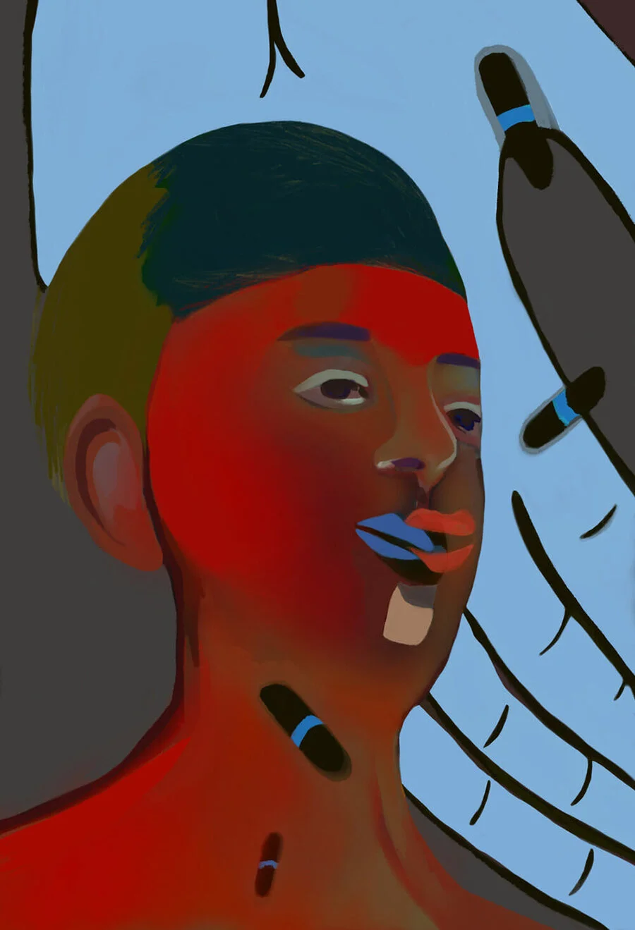  Illustration for the article “Stammer Time” by Barry Yeoman for the Baffler. Read the Article  here  