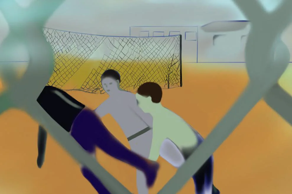  Illustration for the essay, “Split Chins Open Coats” by Ann Leigh Knowles. Read the essay  here  