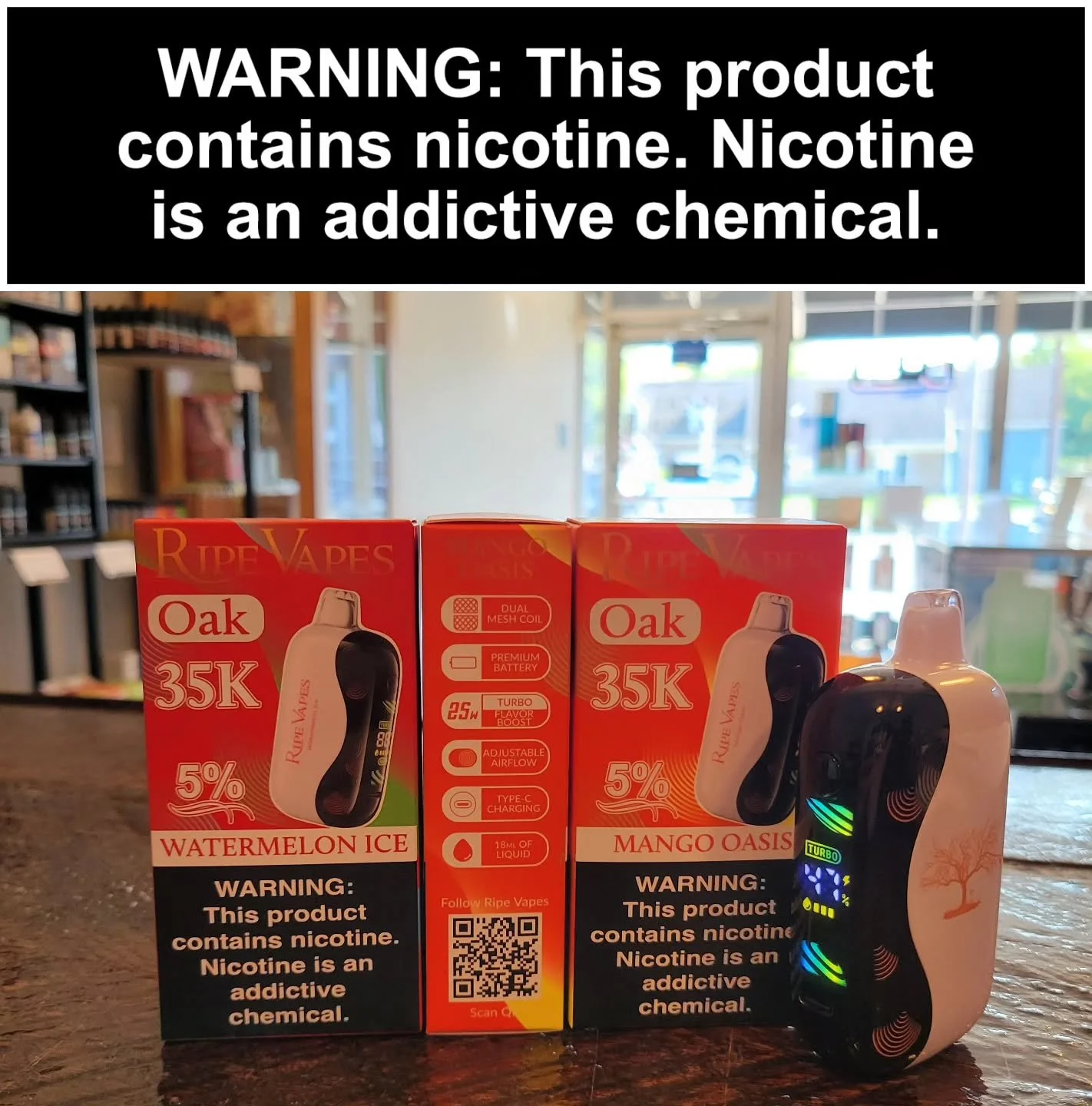 Brand new disposable alert at our Doylestown store! The Oak 35k from Ripe Vipes! Ripe Vapes has been crafting award winning eliquids for over a decade, and we're hype to have their newest disposable vape! Come grab one this weekend. #ripevapes #eliqu