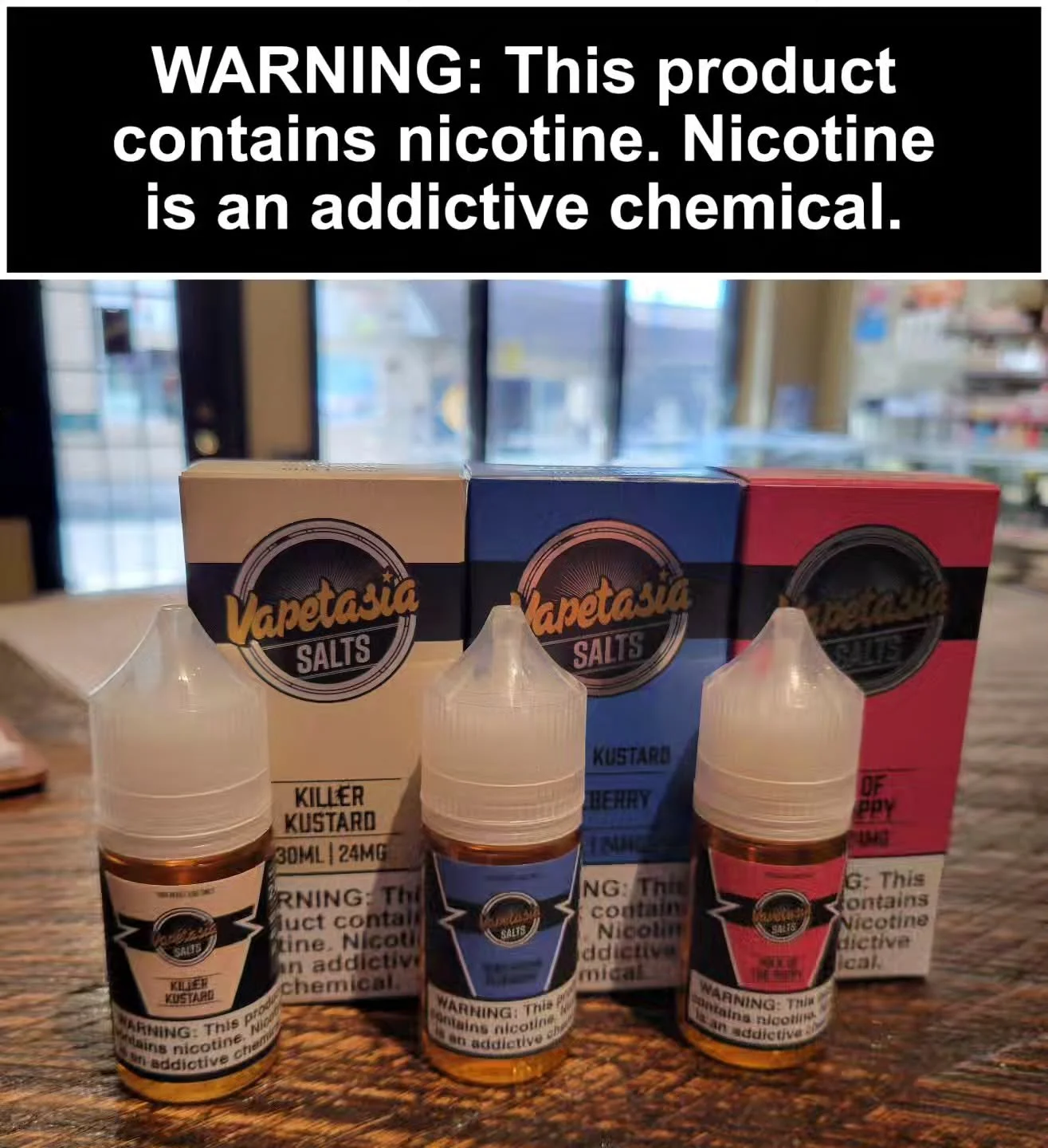 In the mood for a savory vape? Grab a classic from Vapetasia at our Ambler shop. Killer Kustard, the OG vanilla custard, Blueberry Kustard, or Milk of the Poppy! (Strawberries and Dragonfruit with cream) Grab one this weekend. #vapetasia #vapelyfe #v