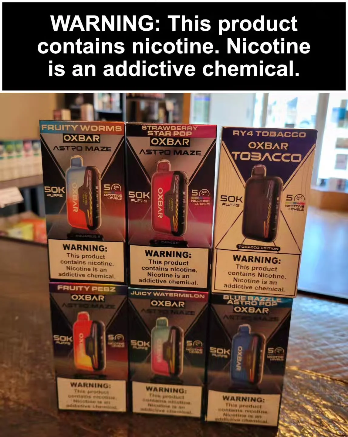 Brand new disposable update at our Doylestown shop! We've got a variety of OXBAR flavors! They feature adjustable nicotine levels, a triple mesh coil, and a crazy 50,000 puffs! Try one out this week! #oxbar #oxbar50k #disposablevape #doylestown #vapi