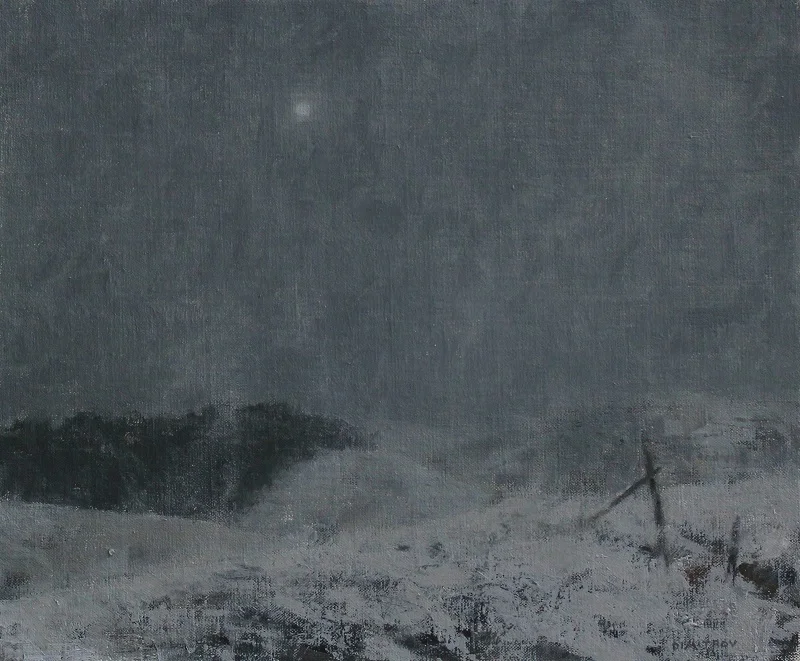 Snow Bound, 12" x 14.5" oil on canvas panel