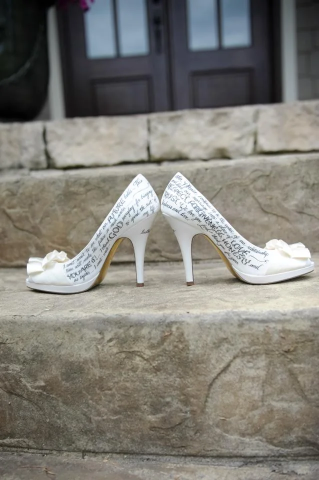 Hand Lettered Wedding Shoes - Starts at $300