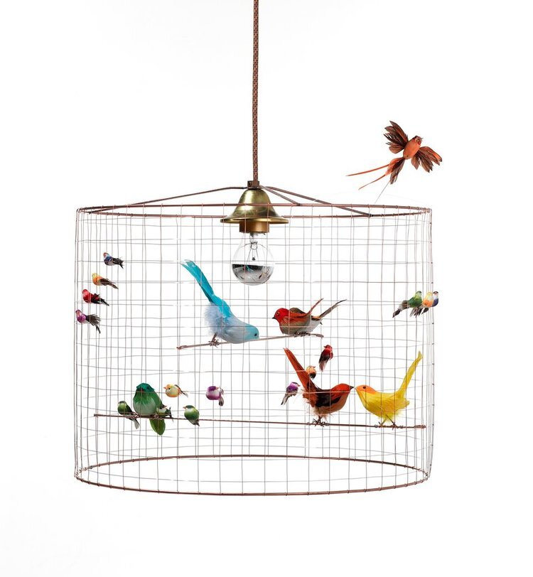 MATHIEU CHALLIERES PETITE VOLIERE BIRD LAMP