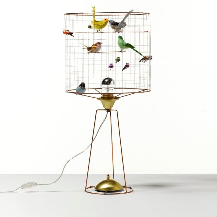 MATHIEU CHALLIERES LAMPE HAUTE VOLIERE BIRD LAMP