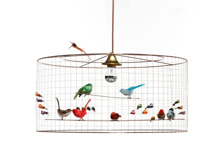 MATHIEU CHALLIERES DEMI-GRANDE VOLIERE BIRD LAMP