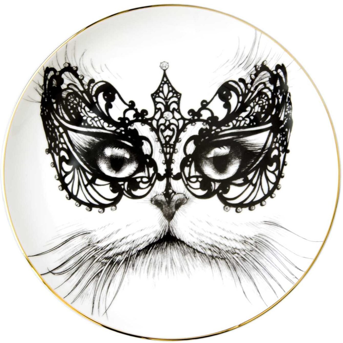 rory dobner masked cat plate