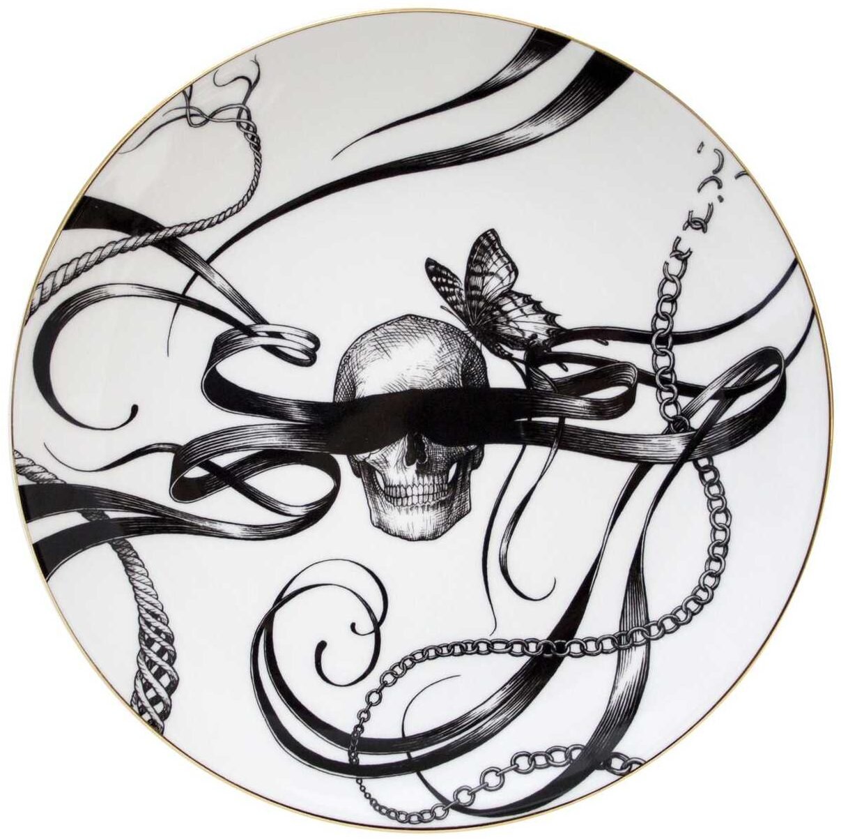 rory dobner swirly masked skull plate