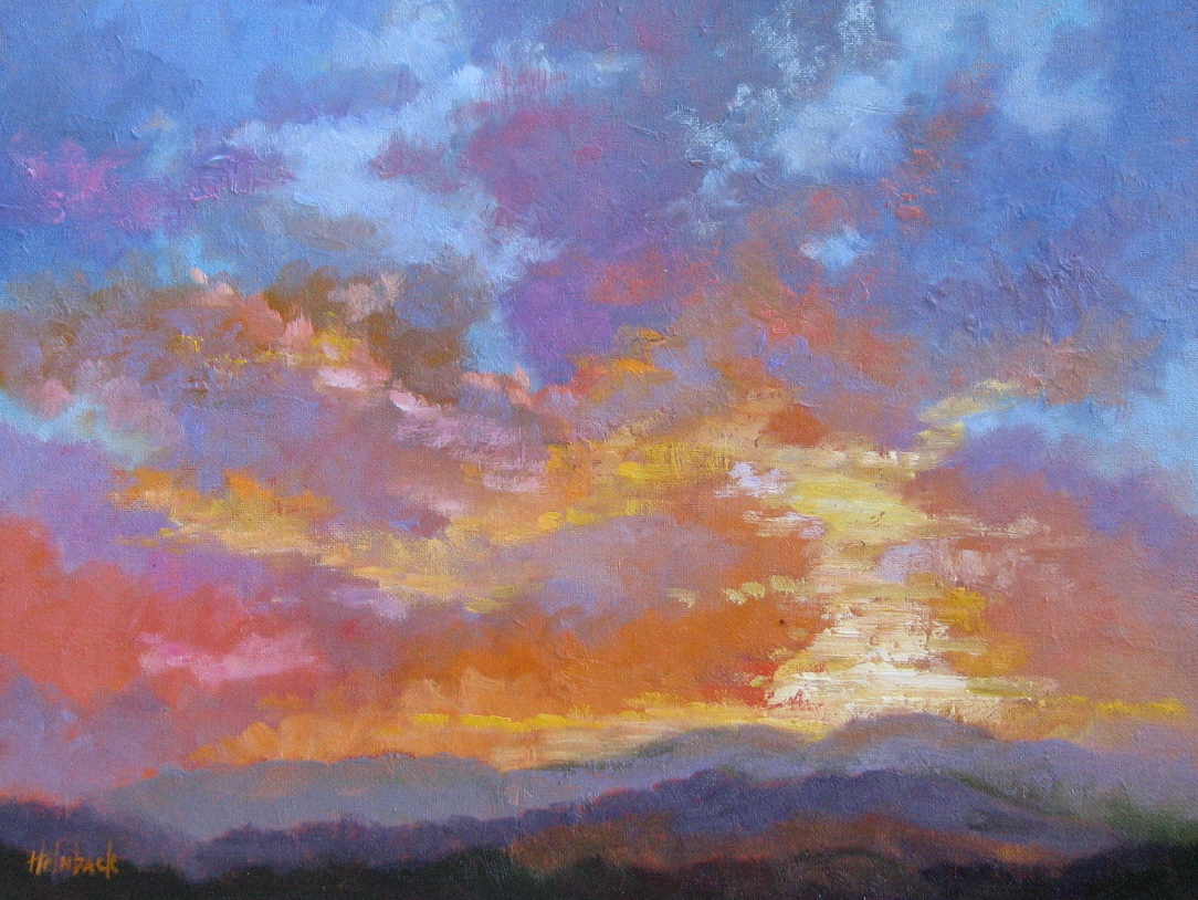 South Park Sunset  12" x 16"