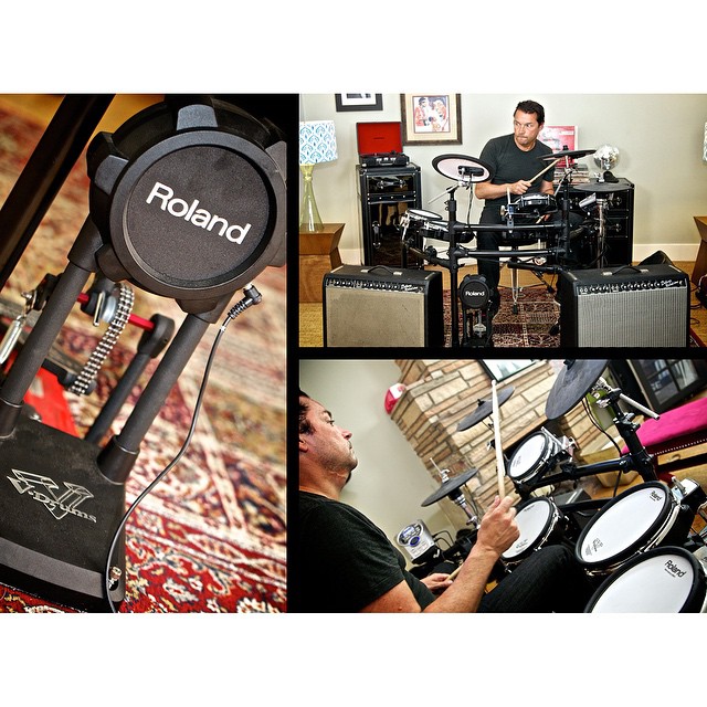Quick @roland_us shoot with the one and only Robin Goodridge, drummer of @bushofficialinstagram #roland