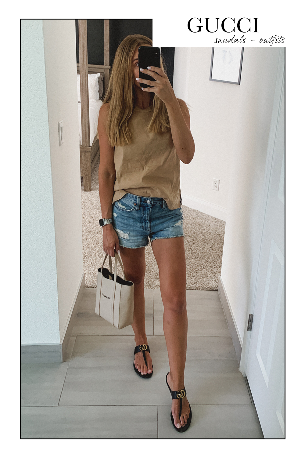 Today - #Gucci top, #J_Brand shorts, #Prada sandals and #LV