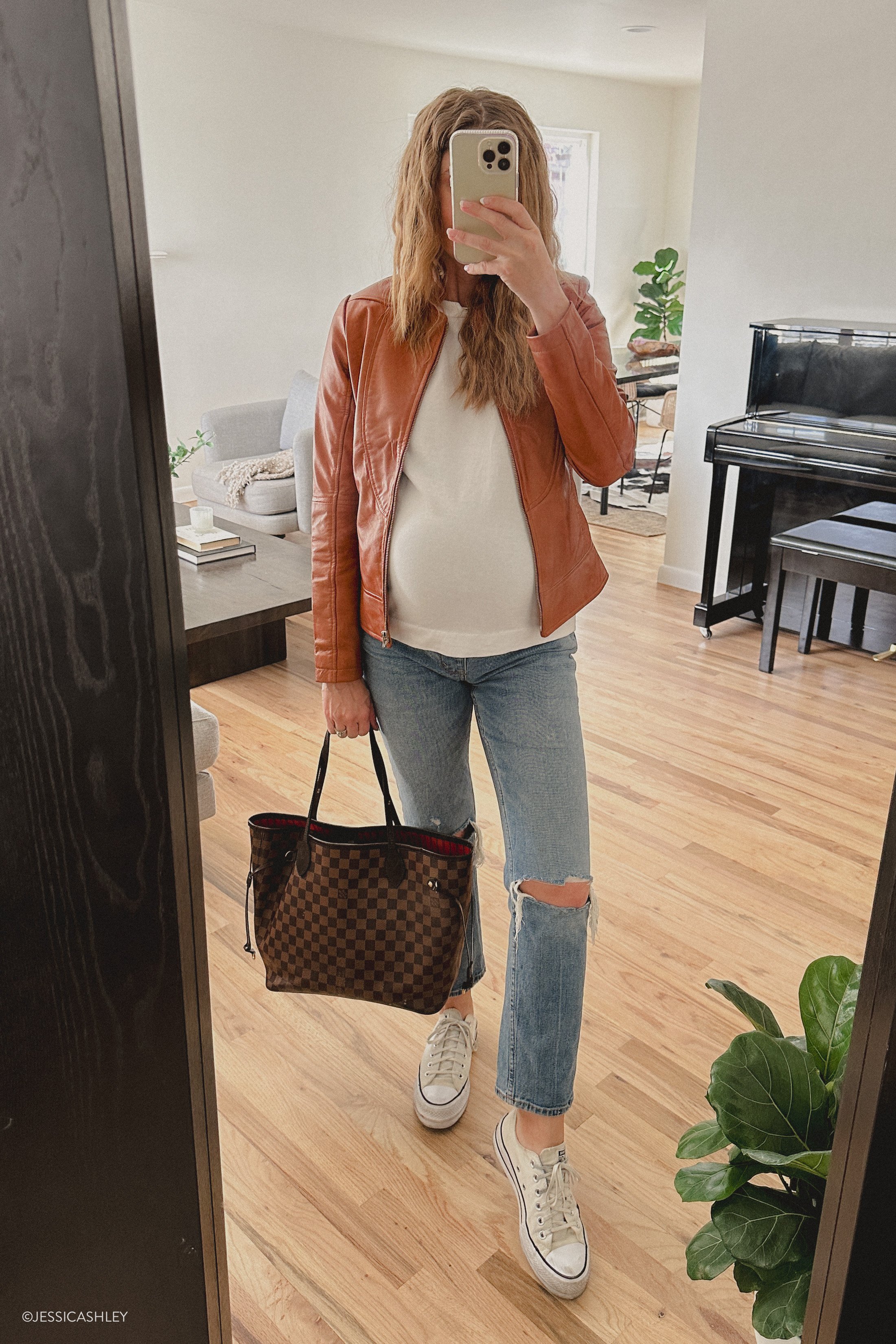  Jessica wears Angel Leather Jacket Brown Fitted Cafe Racer in XS | Leather Jacket Review | Are Angel Jackets good quality for the price? 