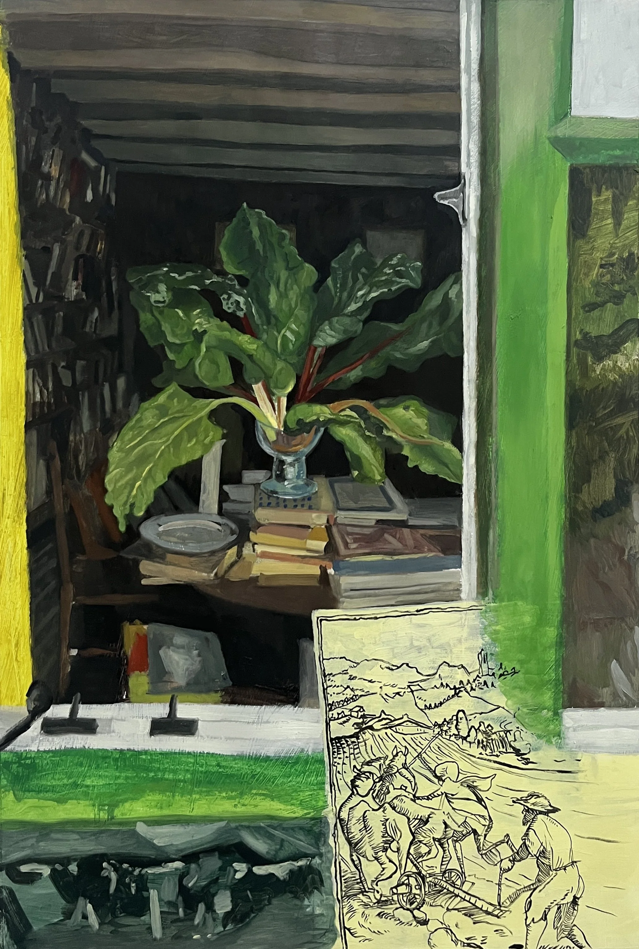 Spoon Rest, Oil on Paper, 111cm x 75cm, 2026