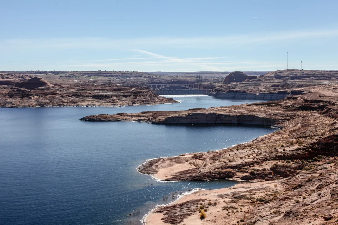 You can see the dam afar over Lake Powell