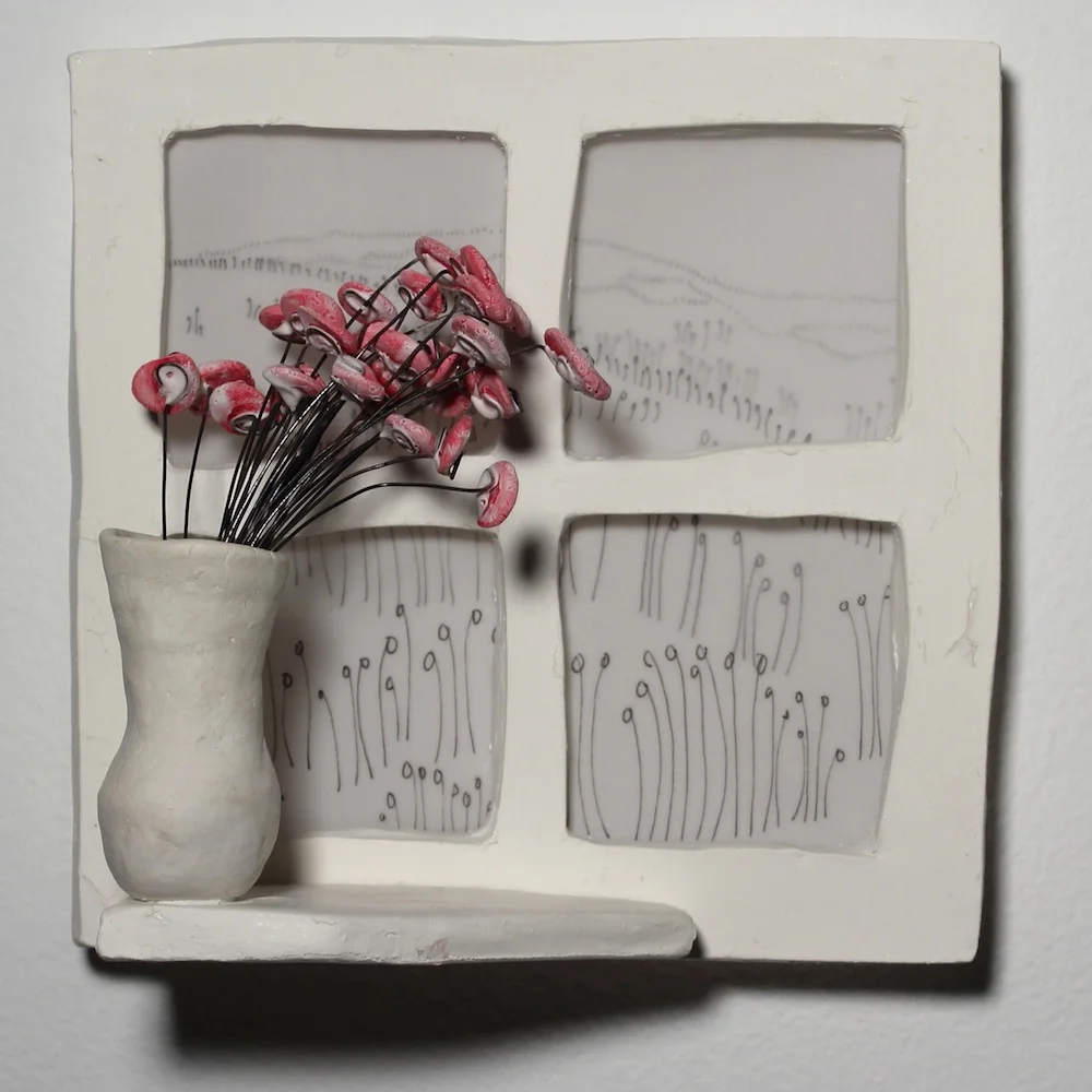 Remember when Jenny Dowd 2016, 6" x 6" Porcelain, velum, ink, wire 