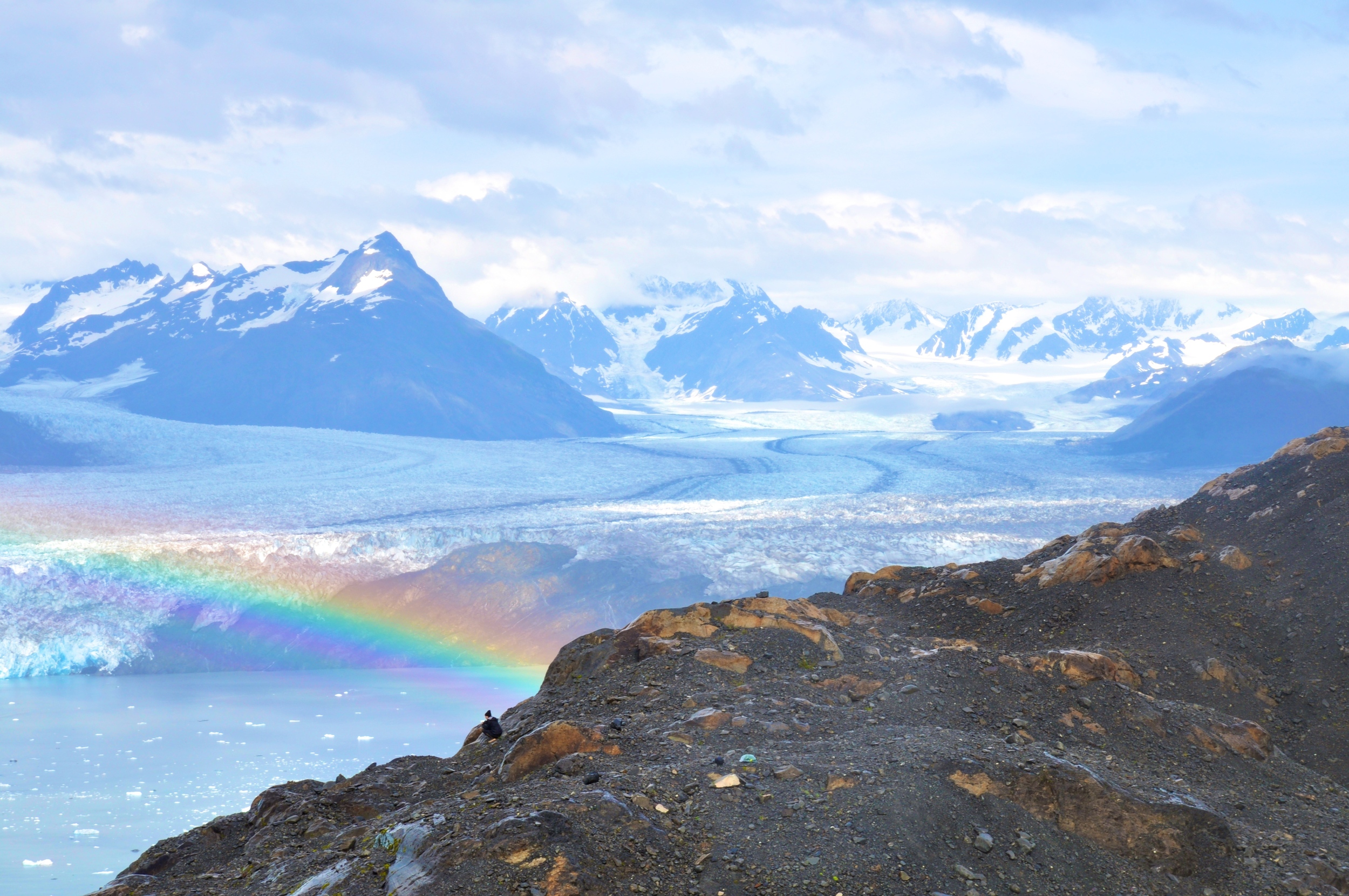 Rainbow over Columbia Glacier. Prince William Sound. 2013.