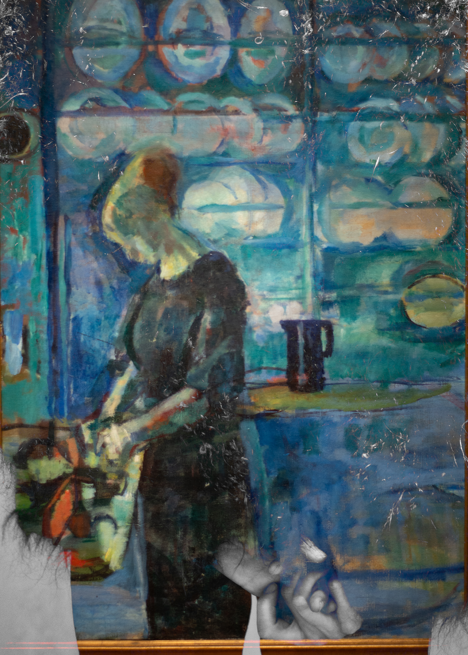 Edvard Munch med händerna