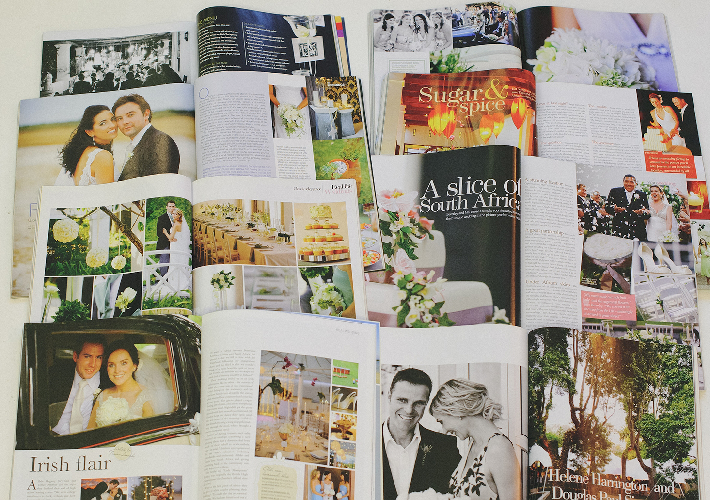 It has been my honor to shoot so many beautiful weddings, work with the top people in the wedding industry and to have had the combination of that published by magazines from all the world. Here is just a few samples of magazine articles. 