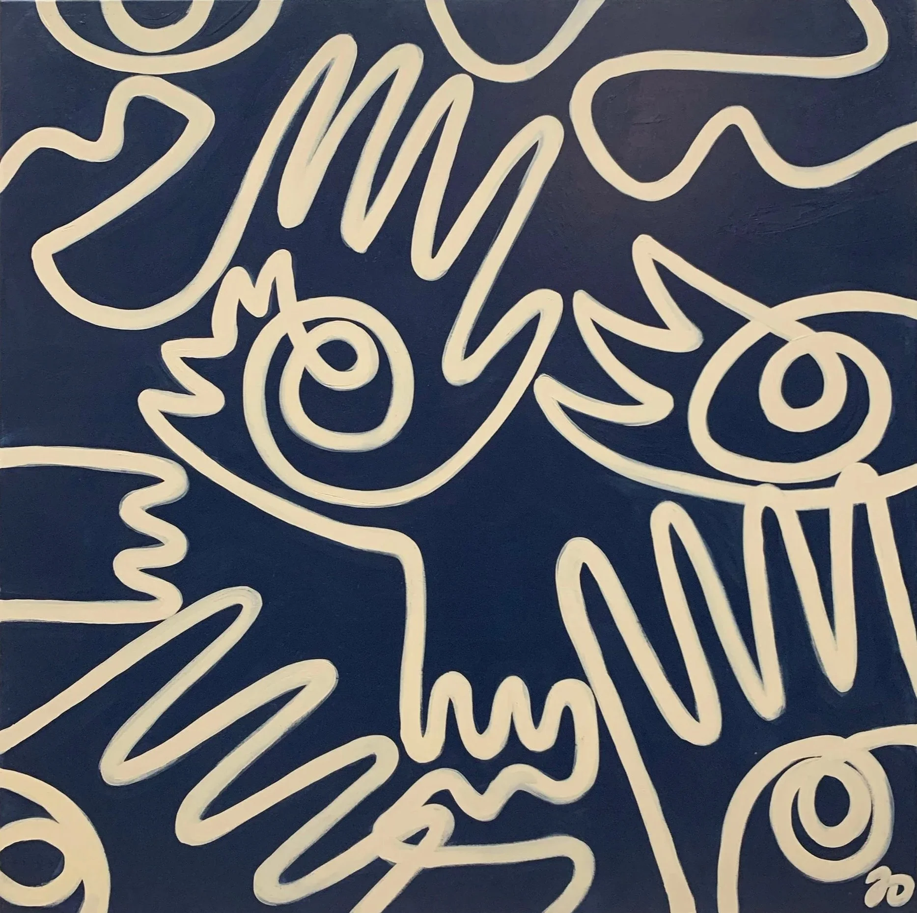 Fingers & Faces in Navy