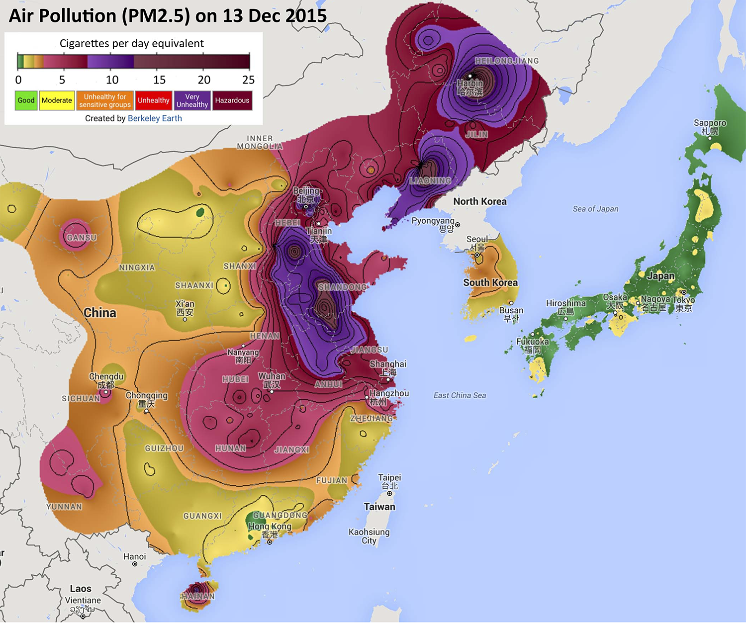 POLLUTION LEVELS IN CHINA AND JAPAN