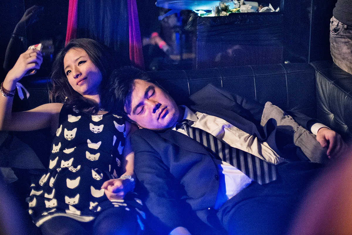 Selfie and a snooze, M1NT Black Swan Party, Shanghai, China