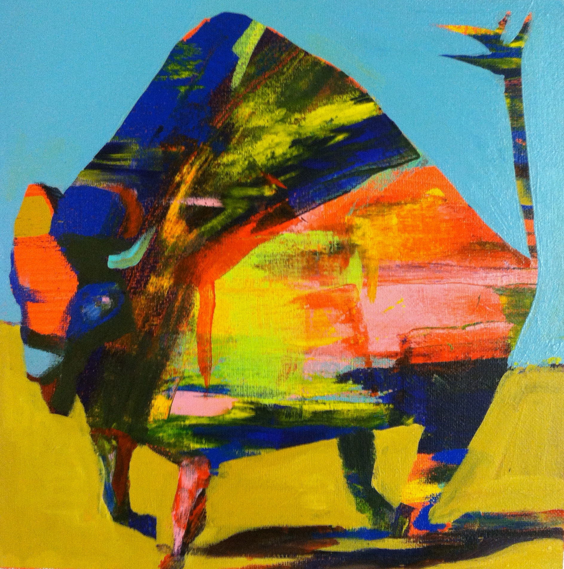  Bison #3, acrylic on canvas, 12x12 inches, 2015 