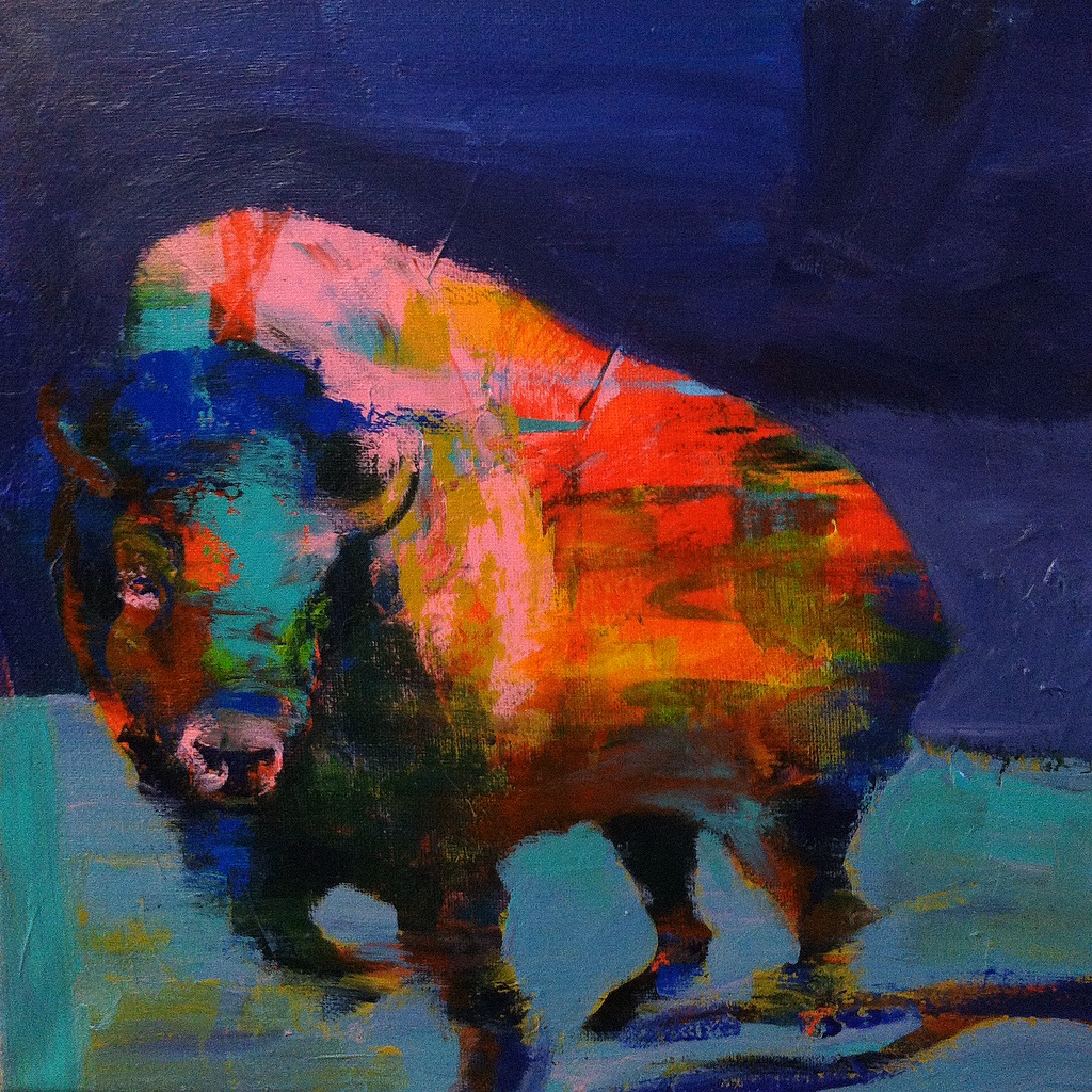  Bison #4, acrylic on canvas, 12x12 inches, 2015 