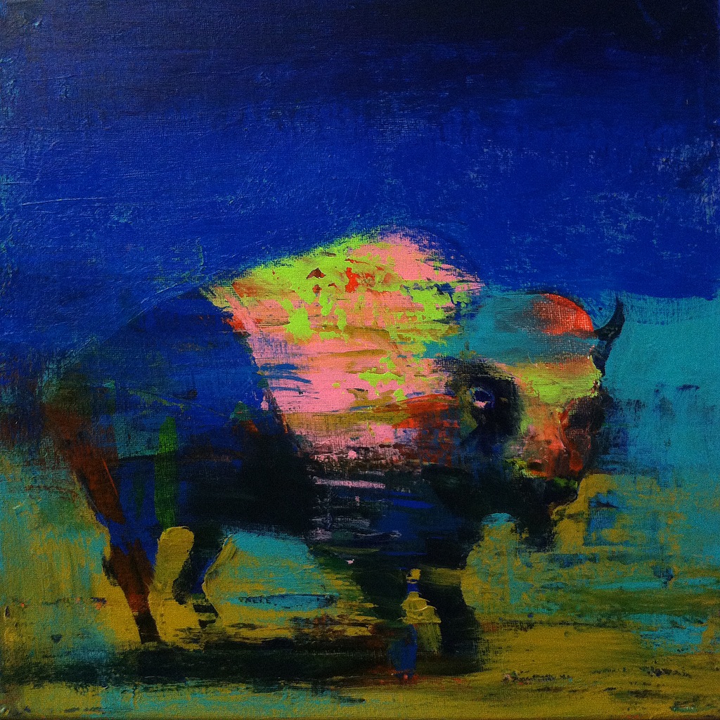  Bison #5, acrylic on canvas, 12x12 inches, 2015 