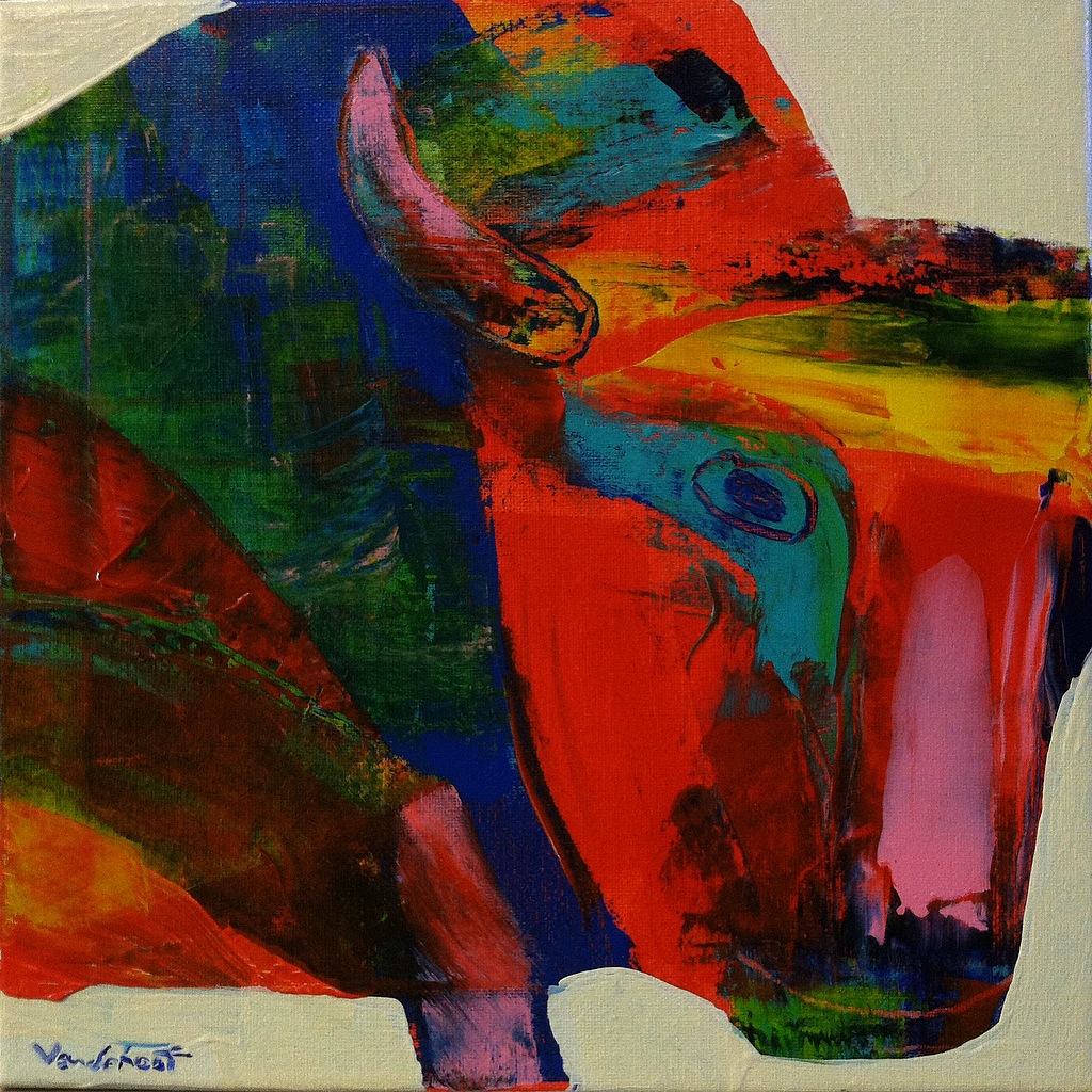 Bison #6, acrylic on canvas, 12x12 inches, 2015 