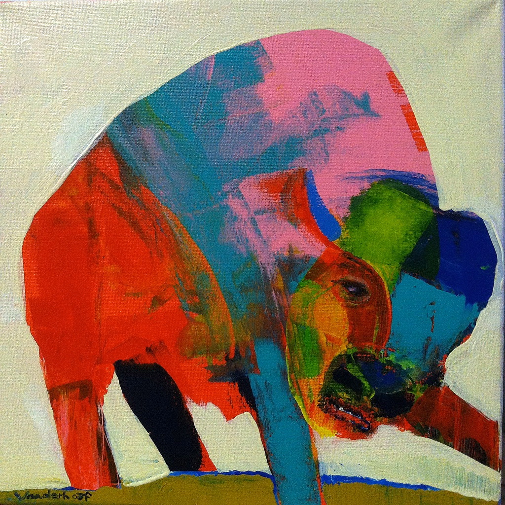  Bison #7, acrylic on canvas, 12x12 inches, 2015 