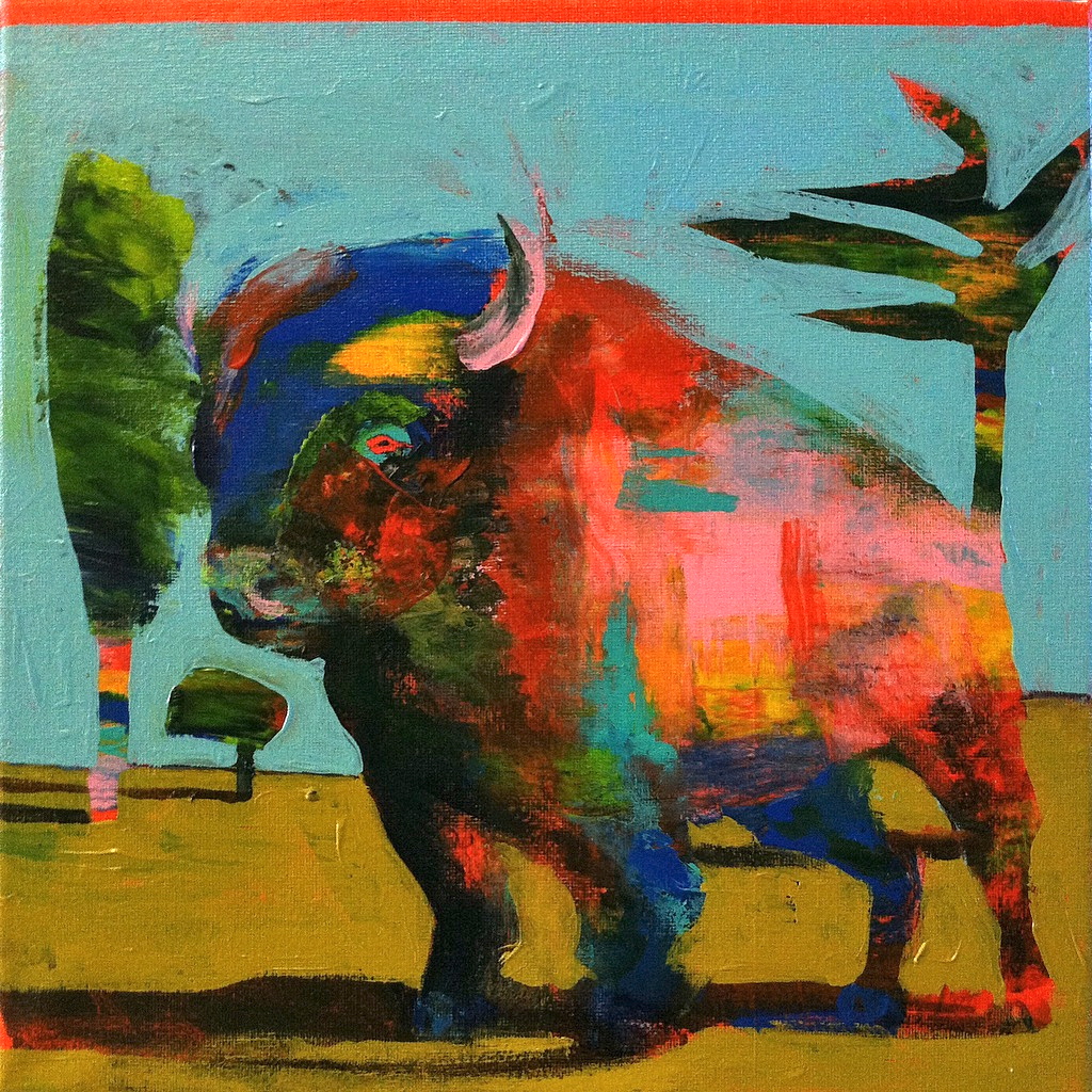  Bison #8, acrylic on canvas, 12x12 inches, 2015 
