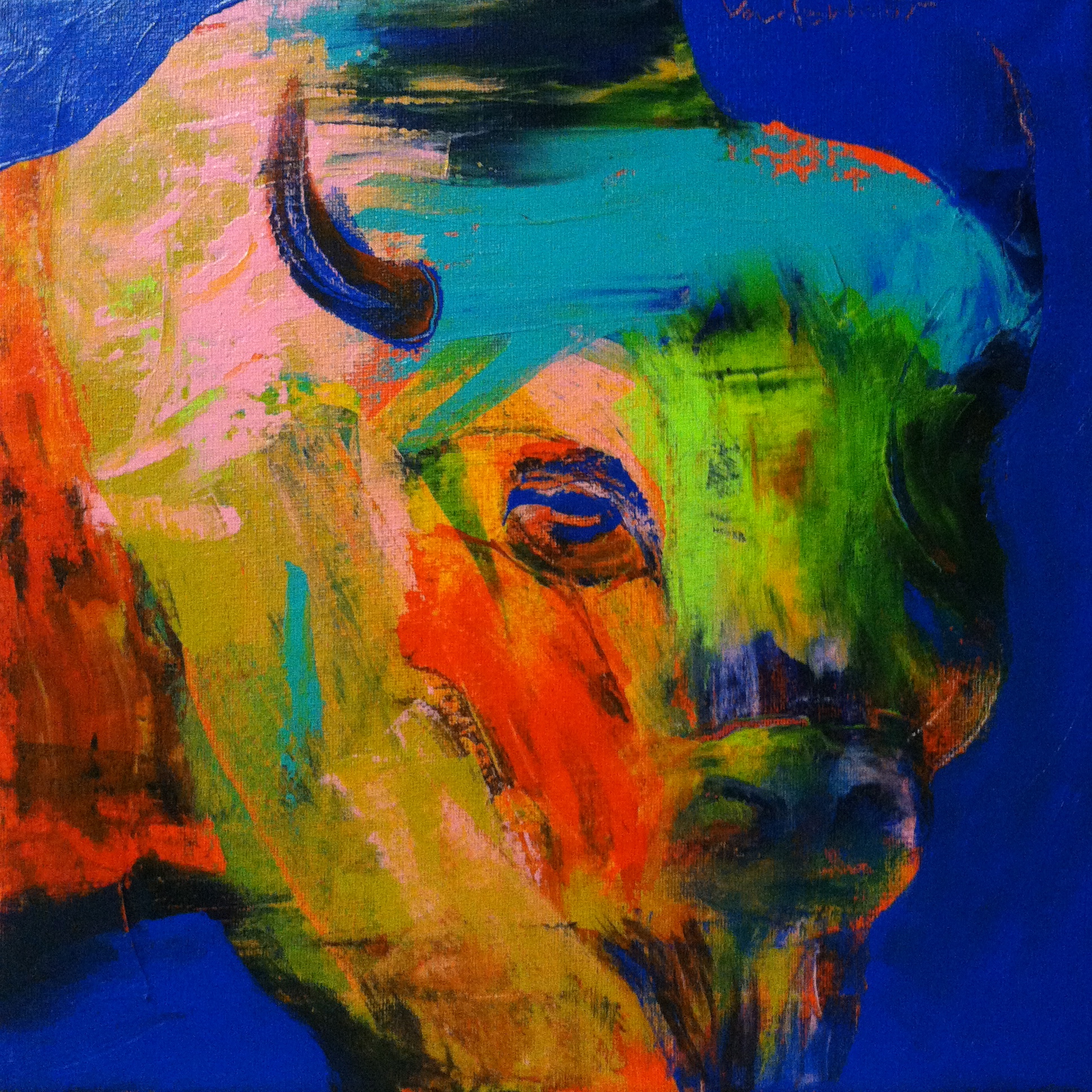  Bison #9, acrylic on canvas, 12x12 inches, 2015 