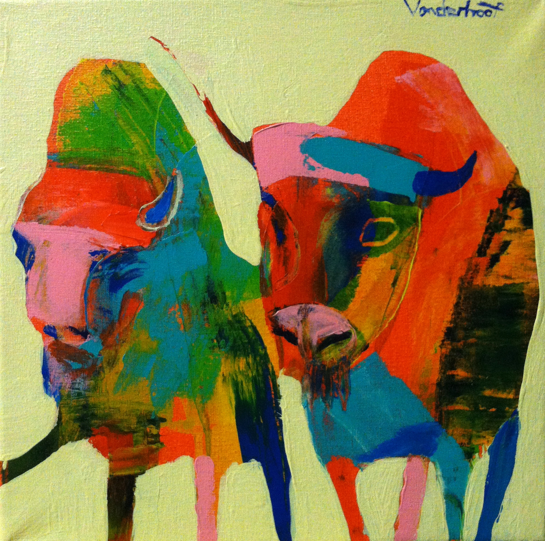  Buffalo, acrylic on canvas, 12x12 inches, 2015 