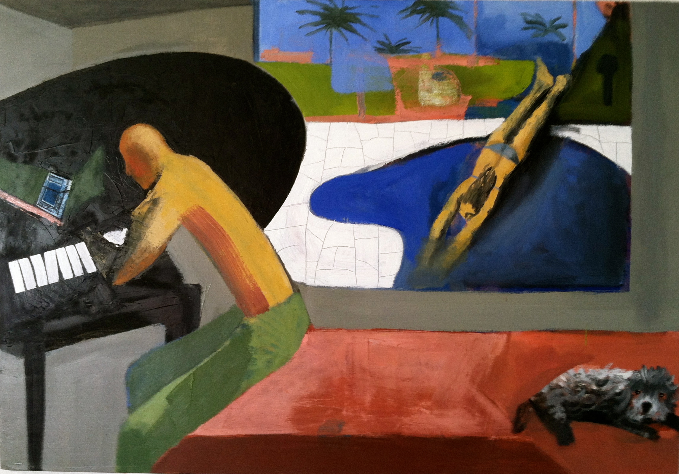  An artist in California, oil on canvas, 52x36 inches, 2014 