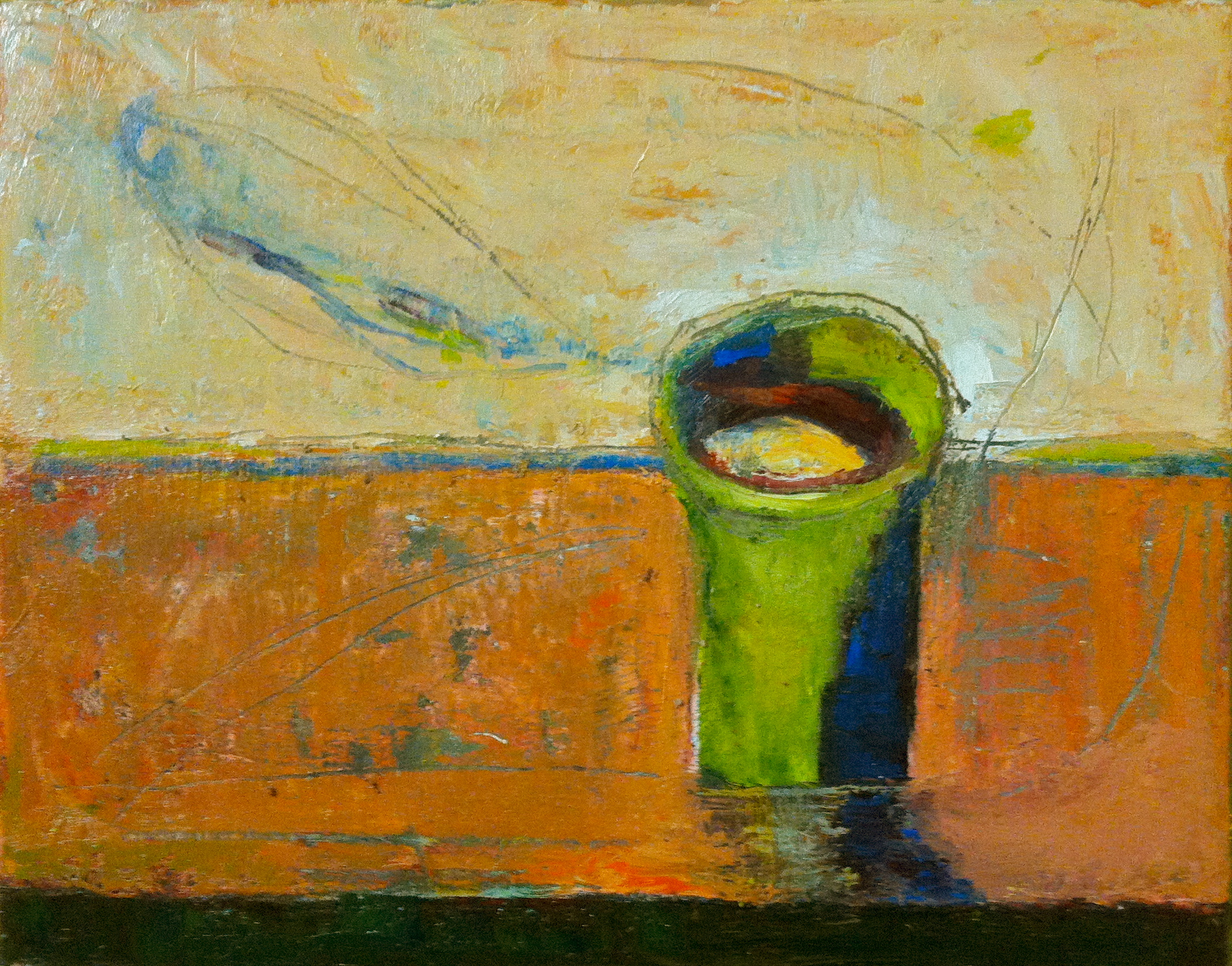  Green cup, oil on canvas, 12x11 inches, 2015 
