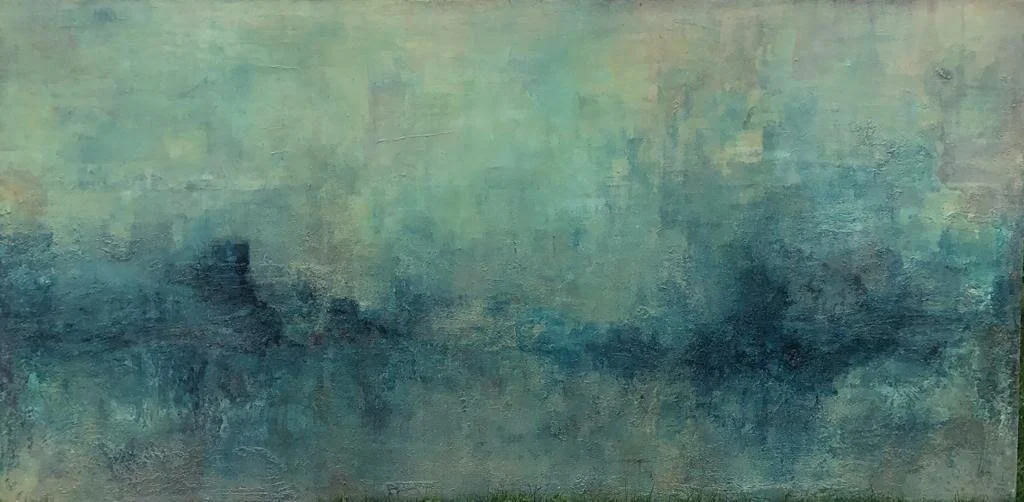 Mirage. 2018 - Cement and Acrylic on Canvas 150 x 300 cm