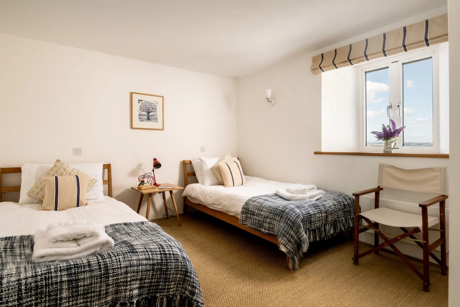 Bedroom 4 - twin room overlooking the village