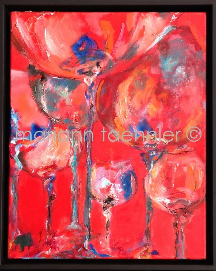dancing glasses - oil on canvas 40x50x5 cm auf WAF in Palmieri