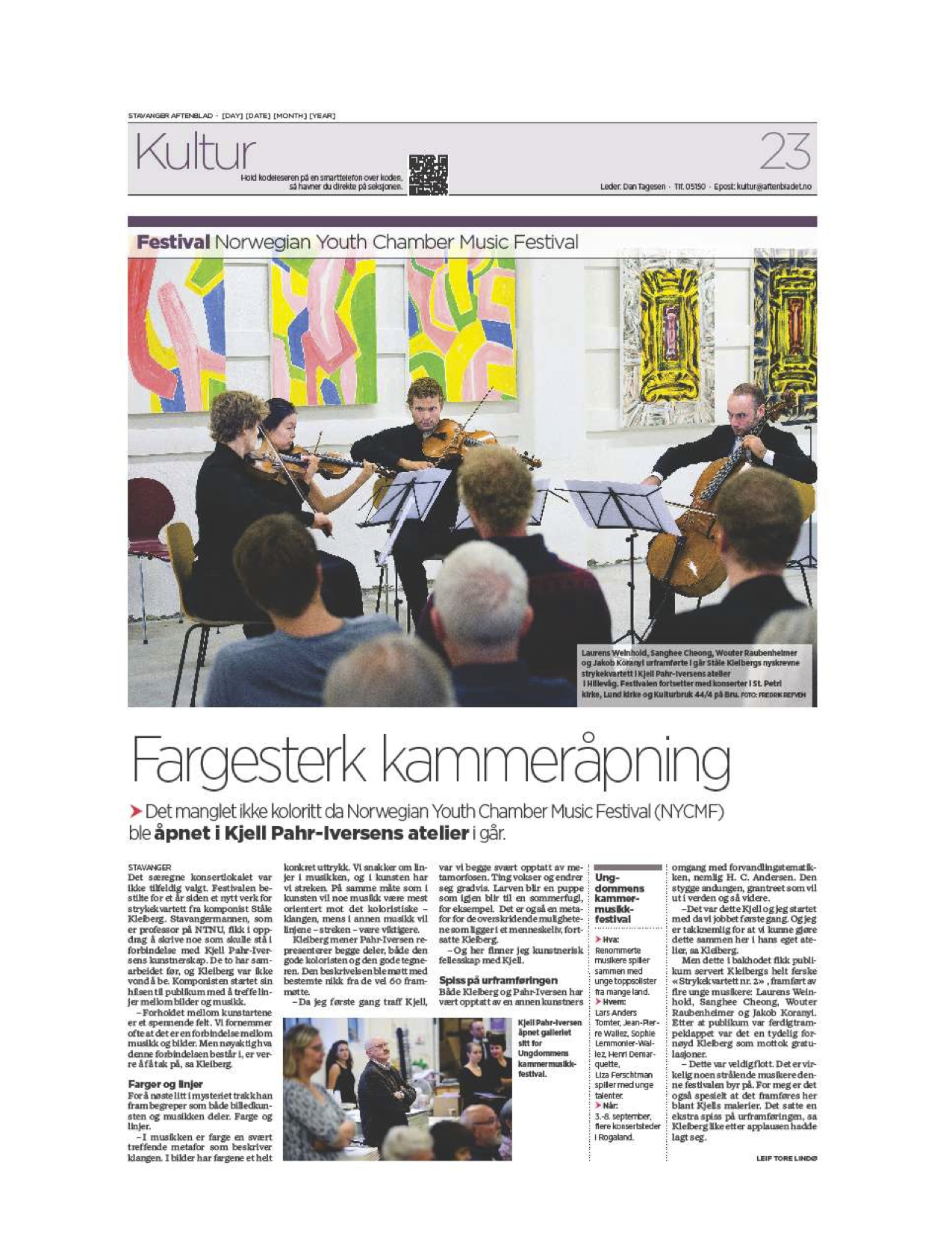 Aftenblad, September 4th 2012