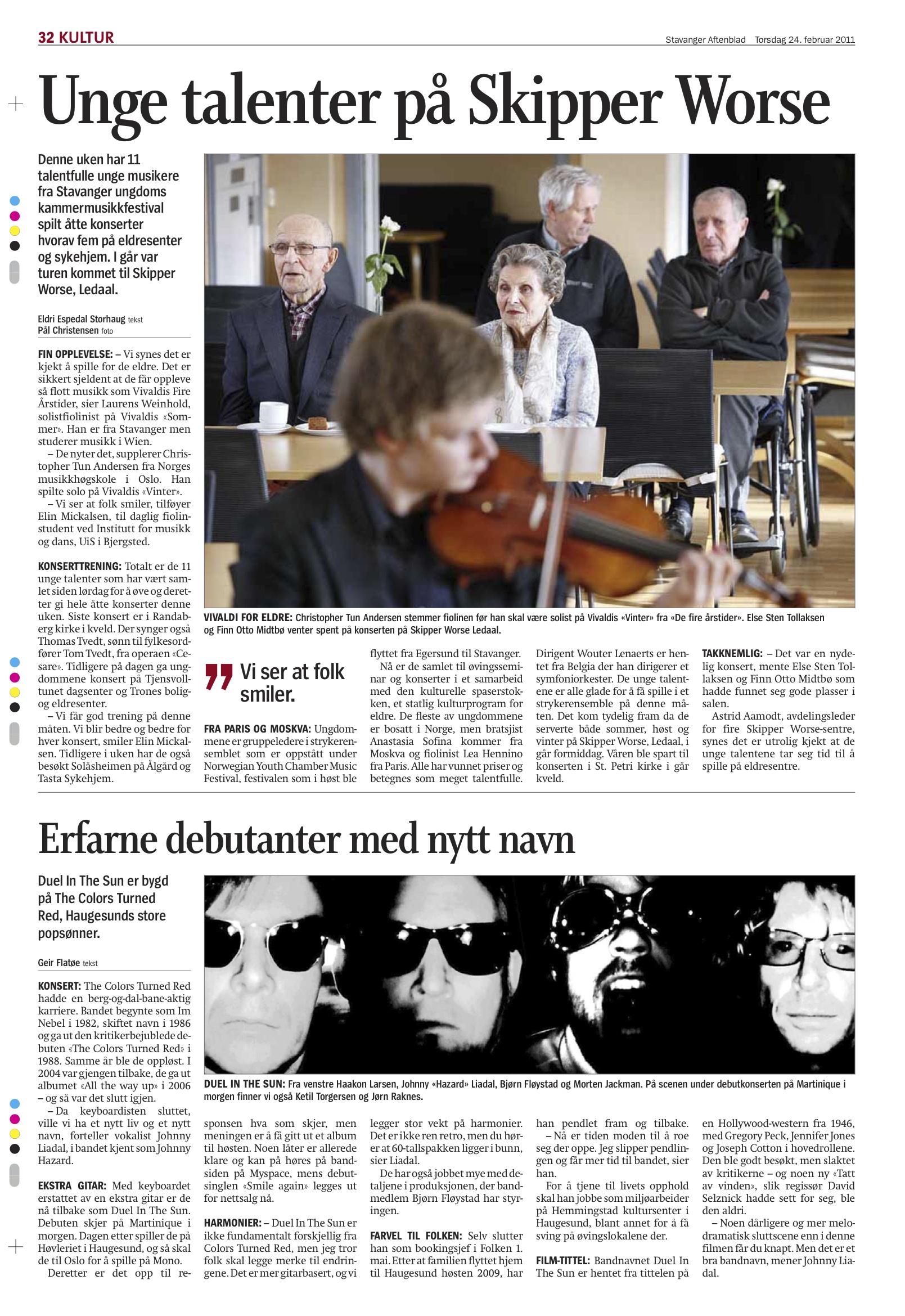 Stavanger Aftenblad, February 24th 2011