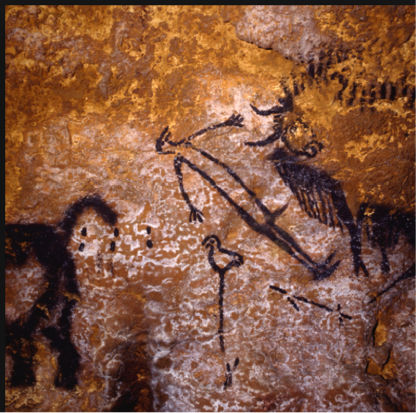 Figure 8. Lascaux image said to represent the area of the North Star that was Deneb in the constellation of Cygnus ca. 18,000 BCE ( Collins 2014 ).