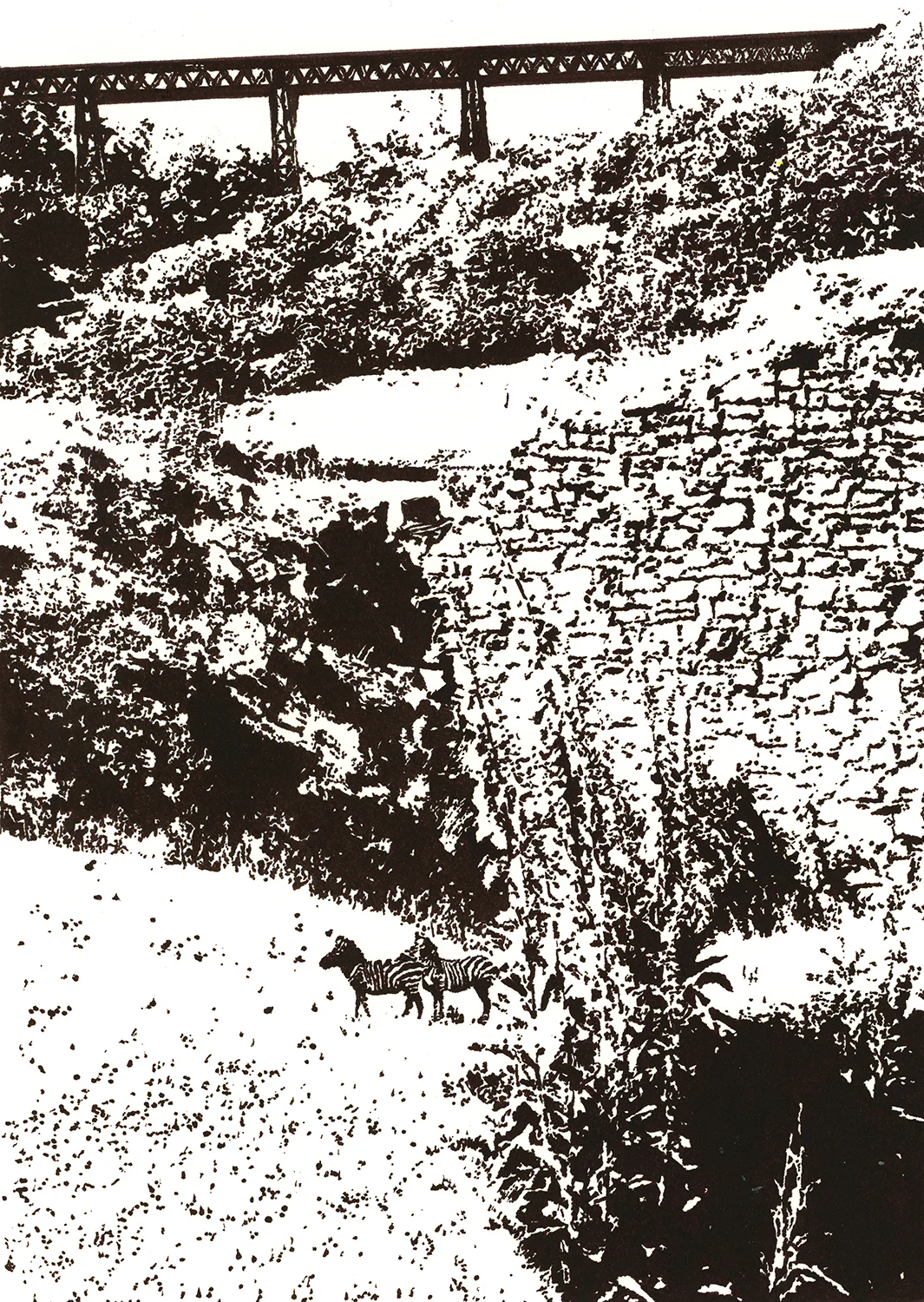 He secreted himself behind the wall to watch their prancing and gamboling