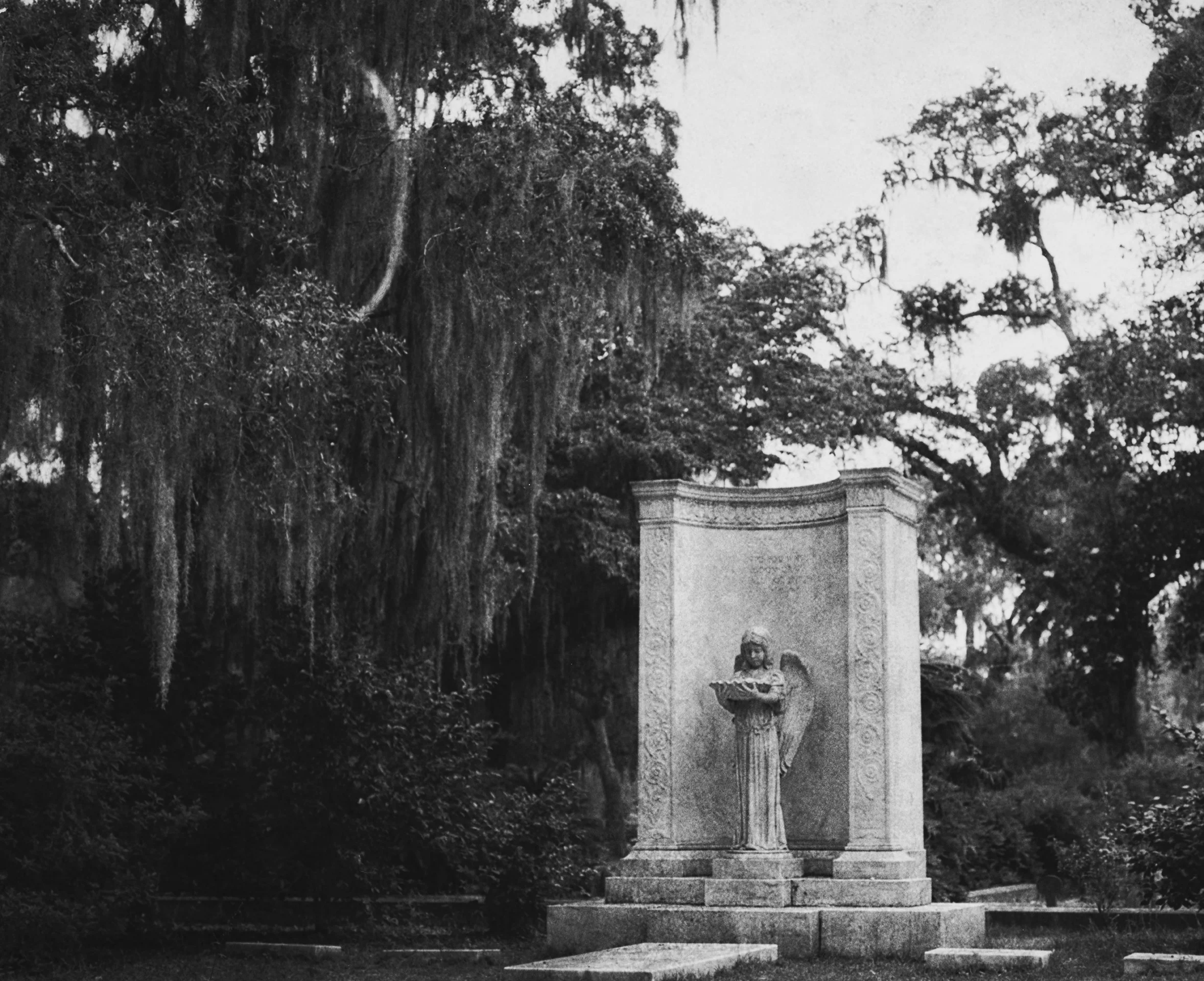 Black and White Film photography of Bonaventure Cemetery in Savannah, GA. Cemetery photography by photographer Ricky Davis of TRD Photography from Chattanooga, TN. Southern Gothic Photography