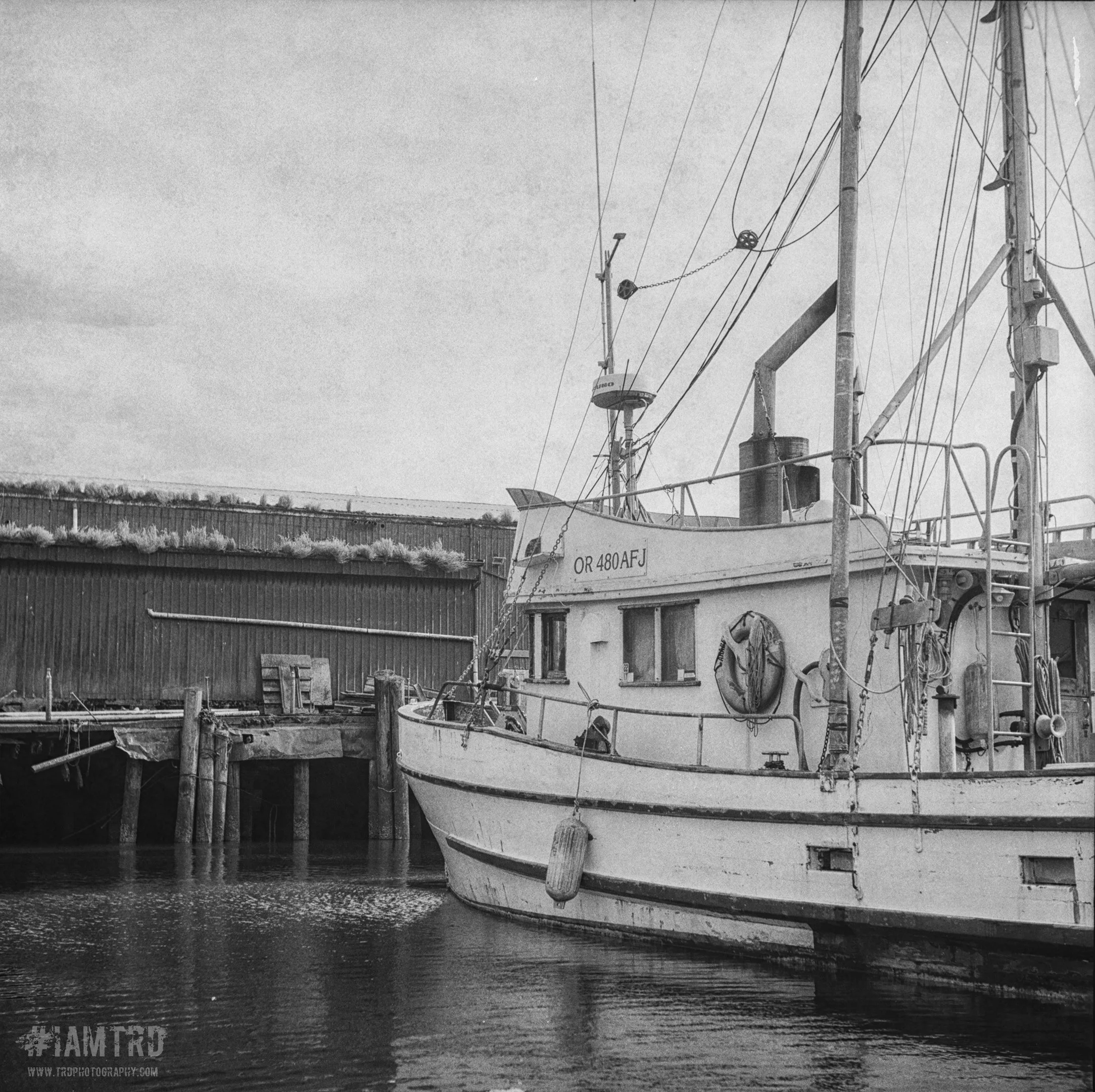 Fishing Boat in Harbor at Garibaldi - Garibaldi, Oregon
Kodak Tri X Film Photography
Photographer Ricky Davis of TRD Photography