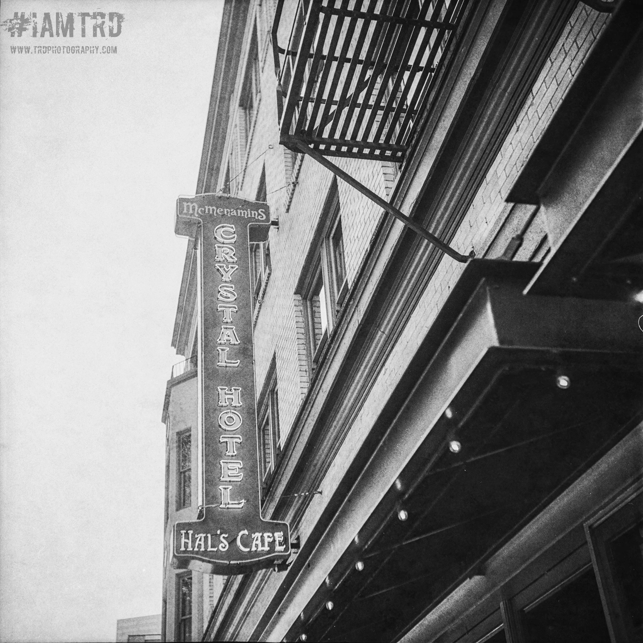 McMennamin's Crystal Hotel Sign - Hal's Cafe - Portland, Oregon
Kodak Tri X Film Photography
Photographer Ricky Davis of TRD Photography