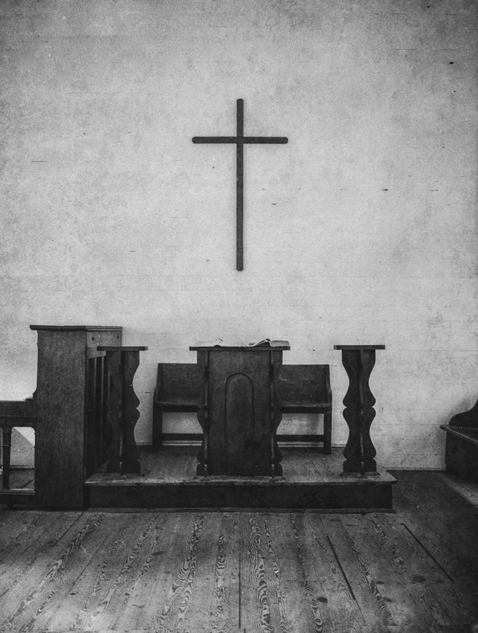 Southern Gothic Film Photography from Cades Cove in the Great Smoky Mountains National Park. Photo taken of the Methodist Church in the Cove near Townsend, TN. Photo taken by photographer Ricky Davis of TRD Photography - 