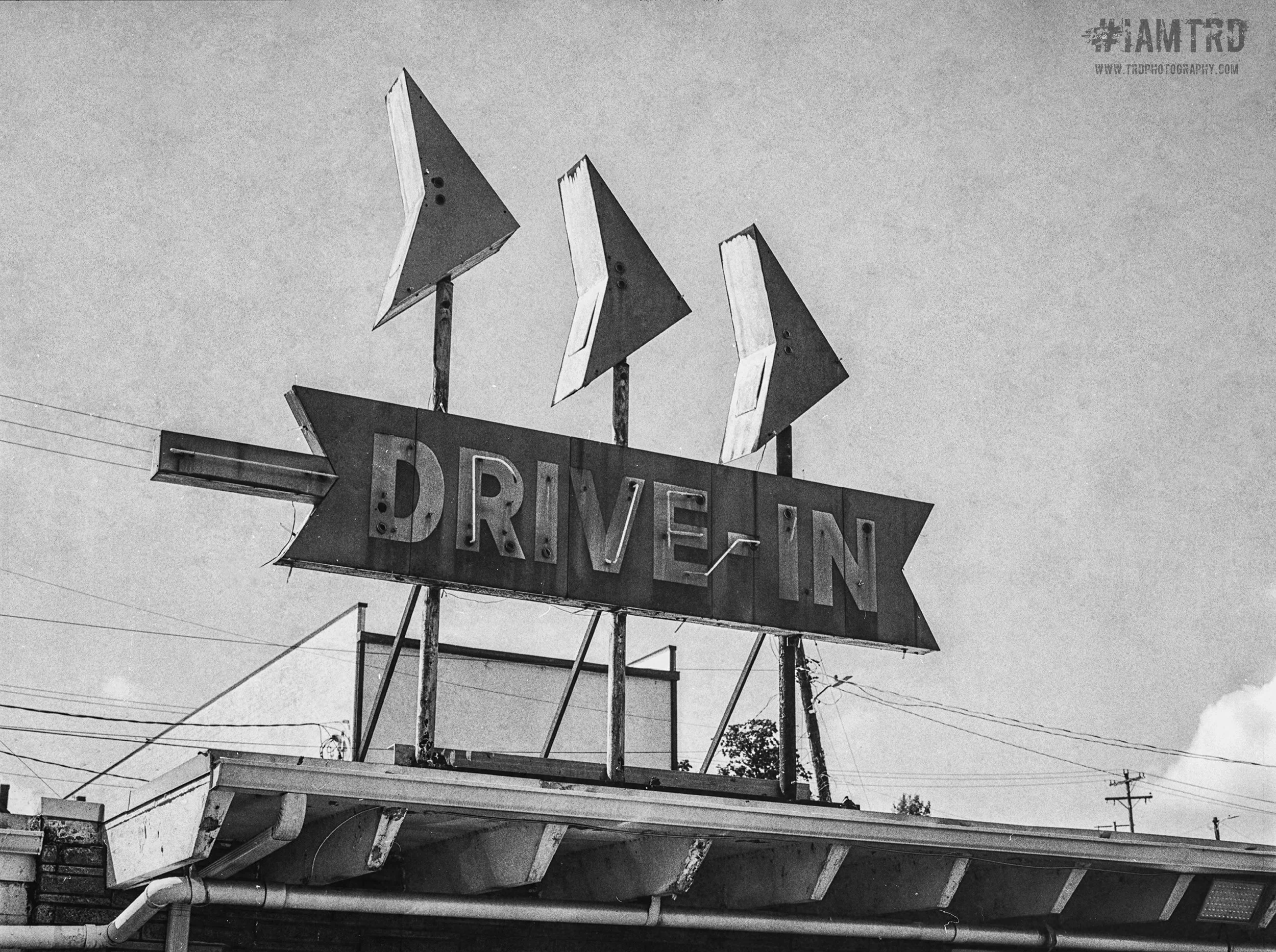 Drive In Sign - Nashville, Tennessee 
Kodak Tri X Film Photography 
Photographer Ricky Davis of TRD Photography
