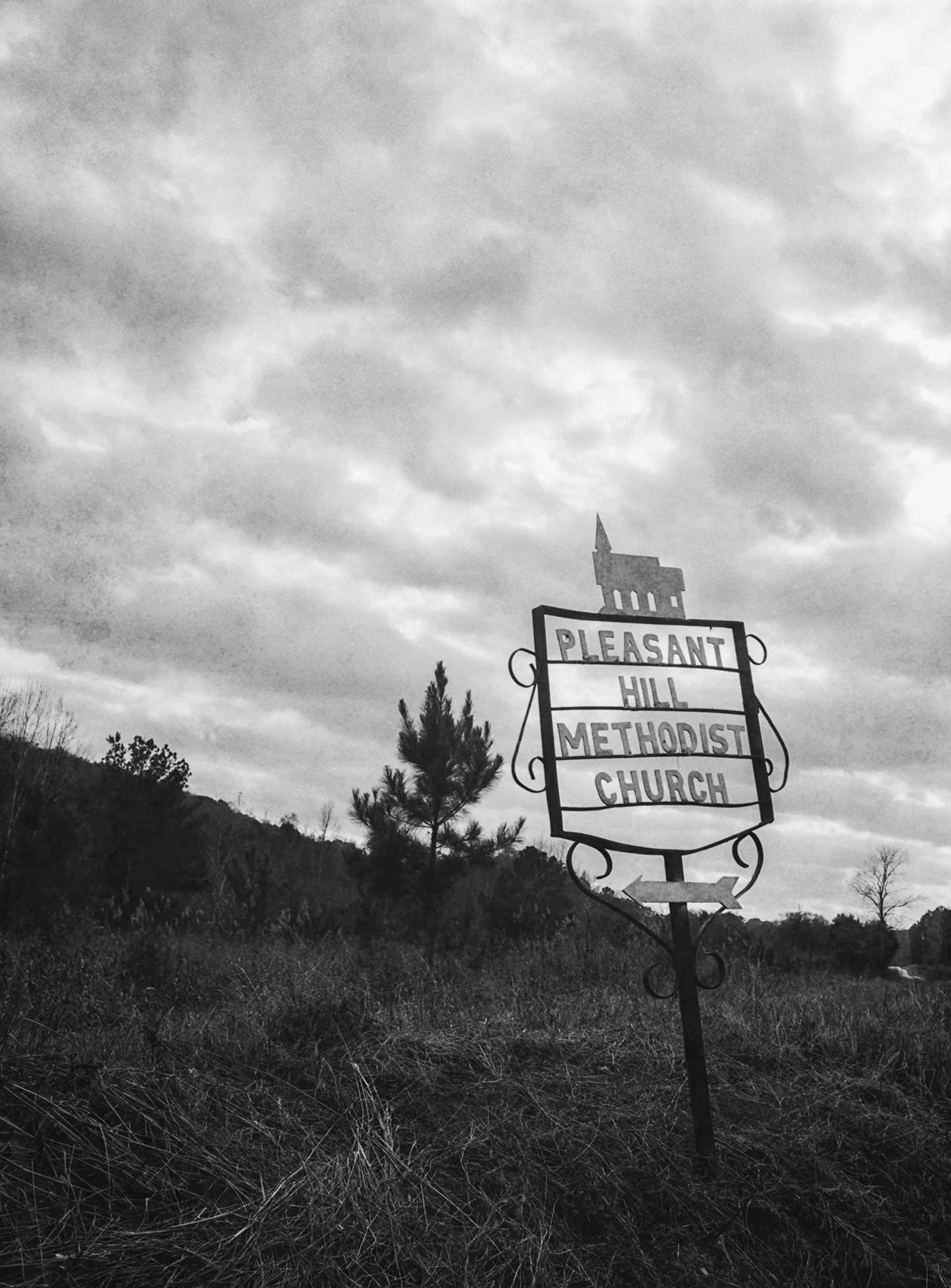 Pleasant Hill Methodist Church Sign - Decatur, Tennessee 
Kodak Tri X Film Photography 
Photographer Ricky Davis of TRD Photography