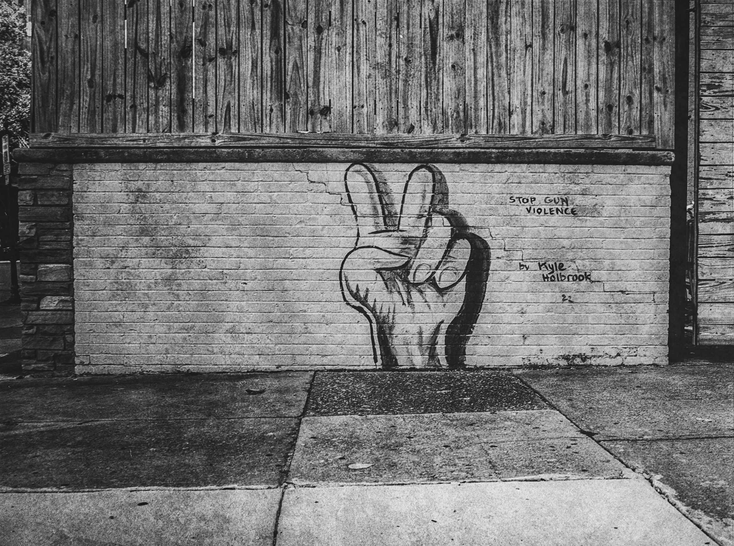 "Stop Gun Violence" Street Art - Montgomery, Alabama
Kodak Tri X Film Photography 
Photographer Ricky Davis of TRD Photography