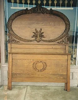 Oak full size antique bed.